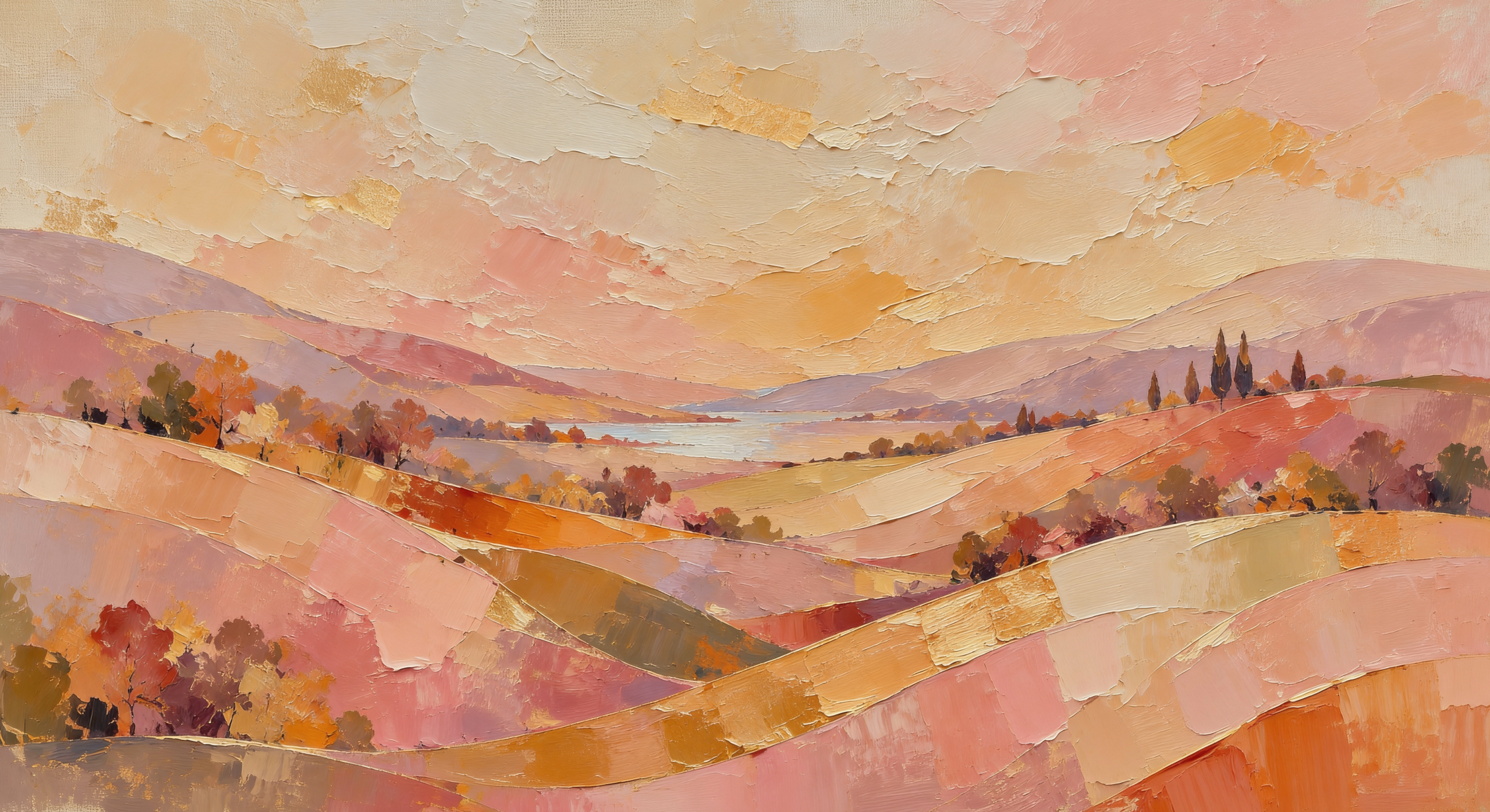 Soft Autumn Abstract TV Art